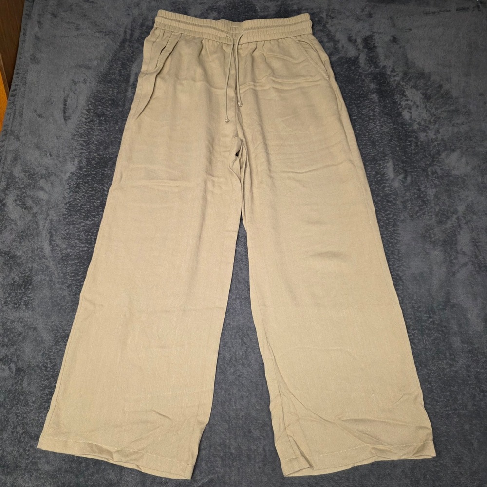 Halara Pants Womens L Beige Wide Leg Lightweight minimalist high waisted